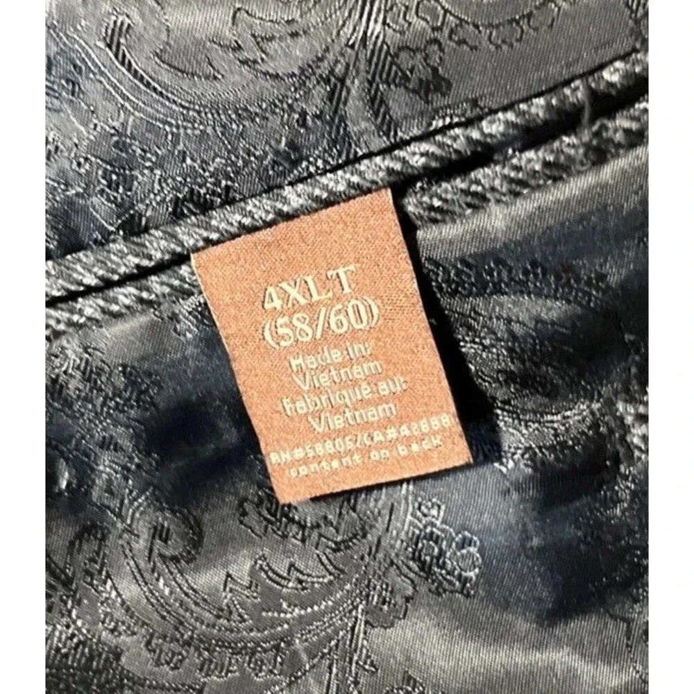 Oak Hill Blazer 4XL 58/60 Black Grey Micro Houndstooth Two Button Sport Coat